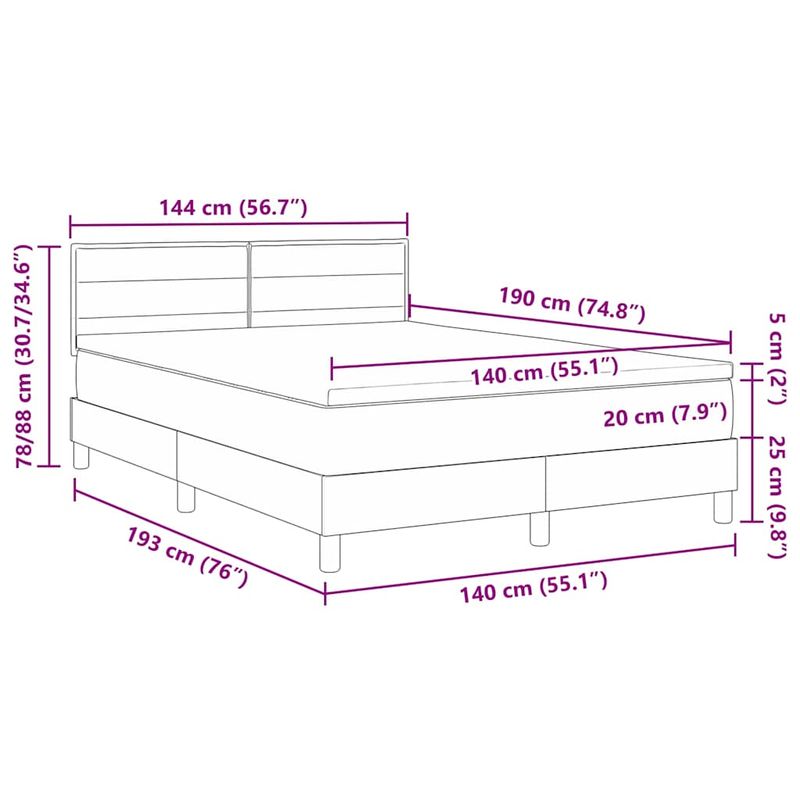 Casa si Gradina - Mobilier - Paturi si accesorii - Paturi - Pat boxspring cu saltea cu saltea Negru 140 x 190 cm tesatura - Infinity.ro