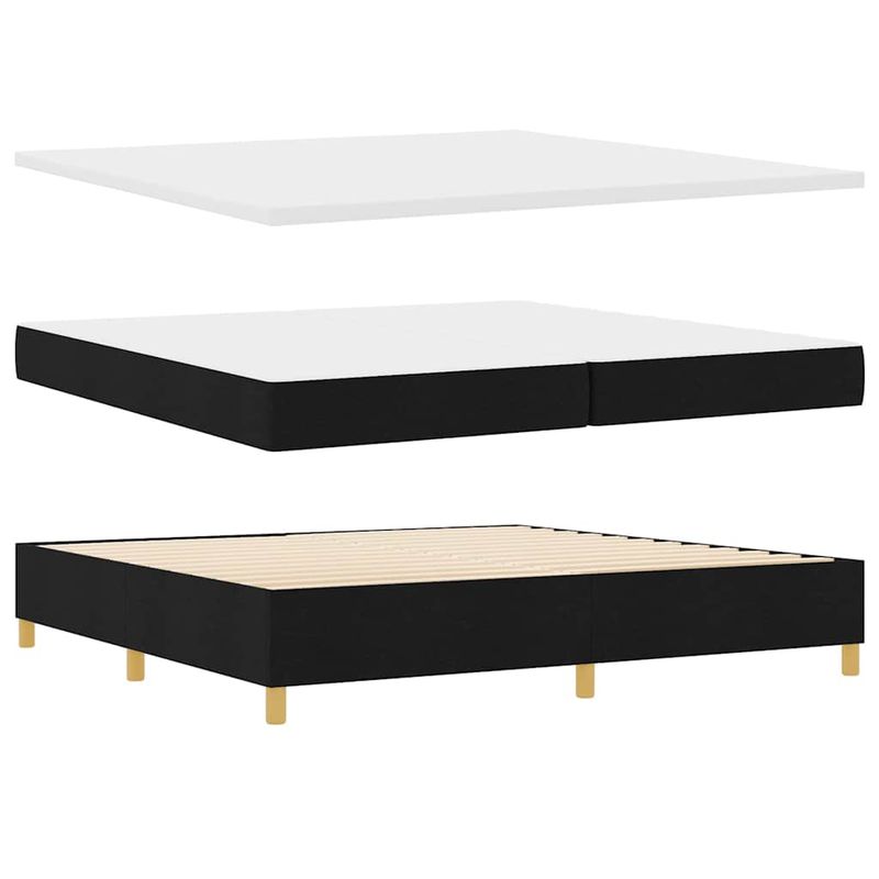 Casa si Gradina - Mobilier - Paturi si accesorii - Paturi - Pat cu arcuri cu saltea Negru 200 x 200 cm tesatura - Infinity.ro