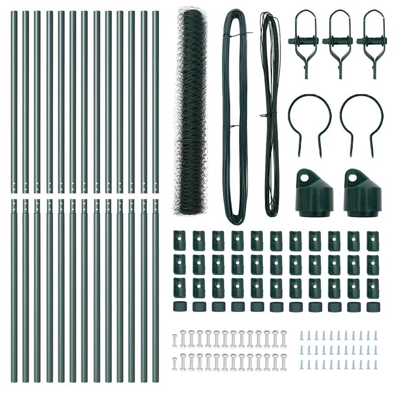 Casa si Gradina - Gradina si terasa - Garduri, panouri si accesorii - Ingradire cu stalpi Verde 1.4 x 25 m otel acoperit cu PVC - Infinity.ro