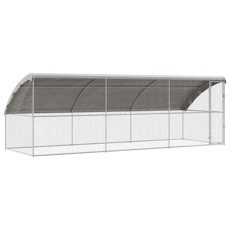 Petshop - Accesorii petshop - Culcusuri si custi - Custi interior si exterior - Cusca pentru pui Argintiu 600 x 200 x 198.5 cm Otel Galvanizat - Infinity.ro