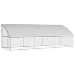 Petshop - Accesorii petshop - Culcusuri si custi - Custi interior si exterior - Cusca pentru pui Argintiu 600 x 200 x 198.5 cm Otel Galvanizat - Infinity.ro