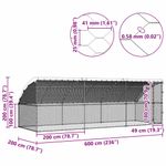 Petshop - Accesorii petshop - Culcusuri si custi - Custi interior si exterior - Cusca pentru pui Argintiu 600 x 200 x 198.5 cm Otel Galvanizat - Infinity.ro