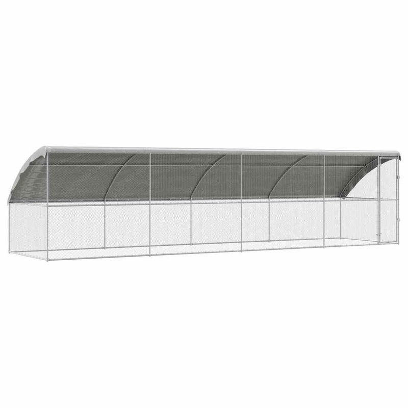 Petshop - Accesorii petshop - Culcusuri si custi - Custi interior si exterior - Cusca pentru pui Argintiu 800 x 200 x 198.5 cm Otel Galvanizat - Infinity.ro