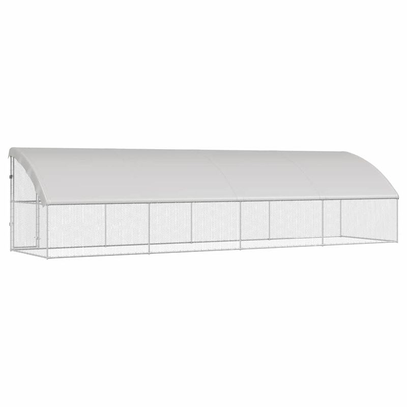 Petshop - Accesorii petshop - Culcusuri si custi - Custi interior si exterior - Cusca pentru pui Argintiu 800 x 200 x 198.5 cm Otel Galvanizat - Infinity.ro