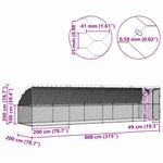 Petshop - Accesorii petshop - Culcusuri si custi - Custi interior si exterior - Cusca pentru pui Argintiu 800 x 200 x 198.5 cm Otel Galvanizat - Infinity.ro