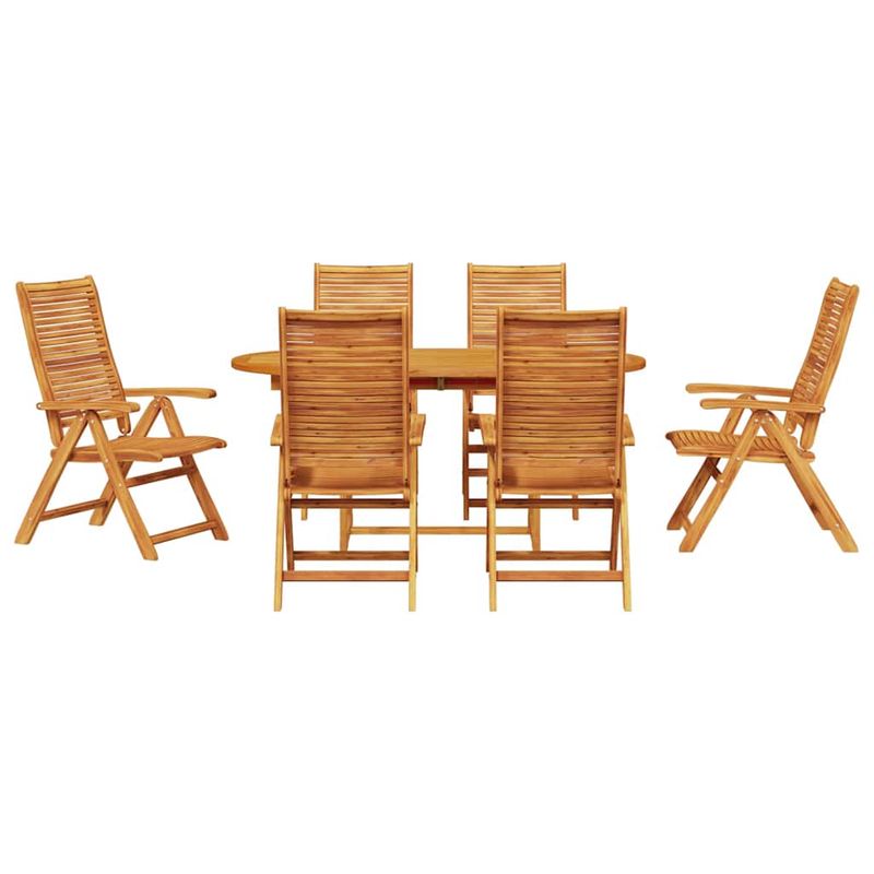Casa si Gradina - Gradina si terasa - Mobilier exterior - Mese gradina - Set de masa pentru gradina 7 pcs Maro lemn masiv de acacia - Infinity.ro