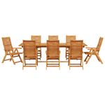 Casa si Gradina - Gradina si terasa - Mobilier exterior - Mese gradina - Set de masa pentru gradina 9 pcs Maro lemn masiv de acacia - Infinity.ro