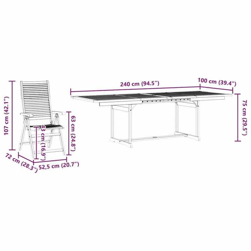 Casa si Gradina - Gradina si terasa - Mobilier exterior - Mese gradina - Set de masa pentru gradina 9 pcs Maro lemn masiv de acacia - Infinity.ro