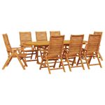 Casa si Gradina - Gradina si terasa - Mobilier exterior - Mese gradina - Set de masa pentru gradina 9 pcs Maro lemn masiv de acacia - Infinity.ro