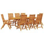 Casa si Gradina - Gradina si terasa - Mobilier exterior - Mese gradina - Set de masa pentru gradina 9 pcs Maro lemn masiv de acacia - Infinity.ro