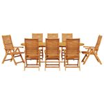 Casa si Gradina - Gradina si terasa - Mobilier exterior - Mese gradina - Set de masa pentru gradina 9 pcs Maro lemn masiv de acacia - Infinity.ro