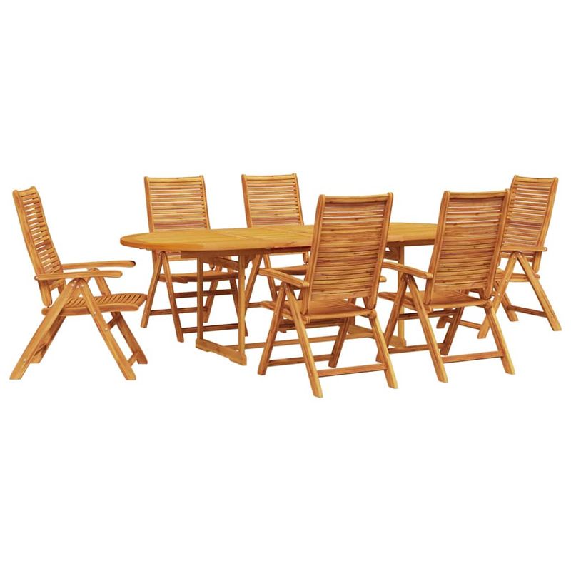 Casa si Gradina - Gradina si terasa - Mobilier exterior - Mese gradina - Set de masa pentru gradina 7 pcs Maro lemn masiv de acacia - Infinity.ro