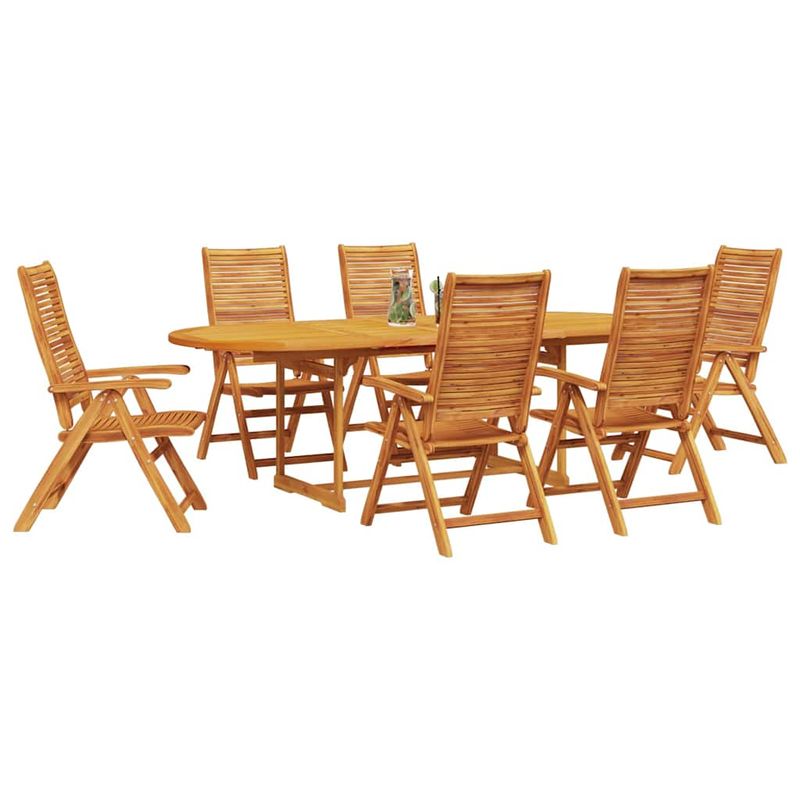 Casa si Gradina - Gradina si terasa - Mobilier exterior - Mese gradina - Set de masa pentru gradina 7 pcs Maro lemn masiv de acacia - Infinity.ro