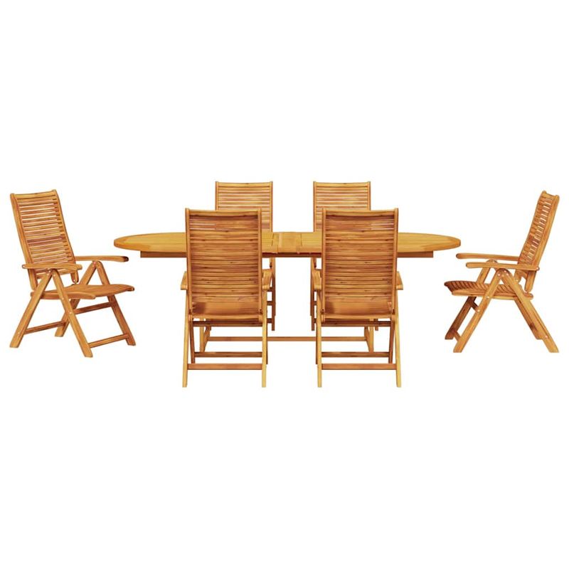 Casa si Gradina - Gradina si terasa - Mobilier exterior - Mese gradina - Set de masa pentru gradina 7 pcs Maro lemn masiv de acacia - Infinity.ro