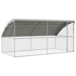 Petshop - Accesorii petshop - Culcusuri si custi - Custi interior si exterior - Cusca pentru pui Argintiu 400 x 200 x 198.5 cm Otel Galvanizat - Infinity.ro