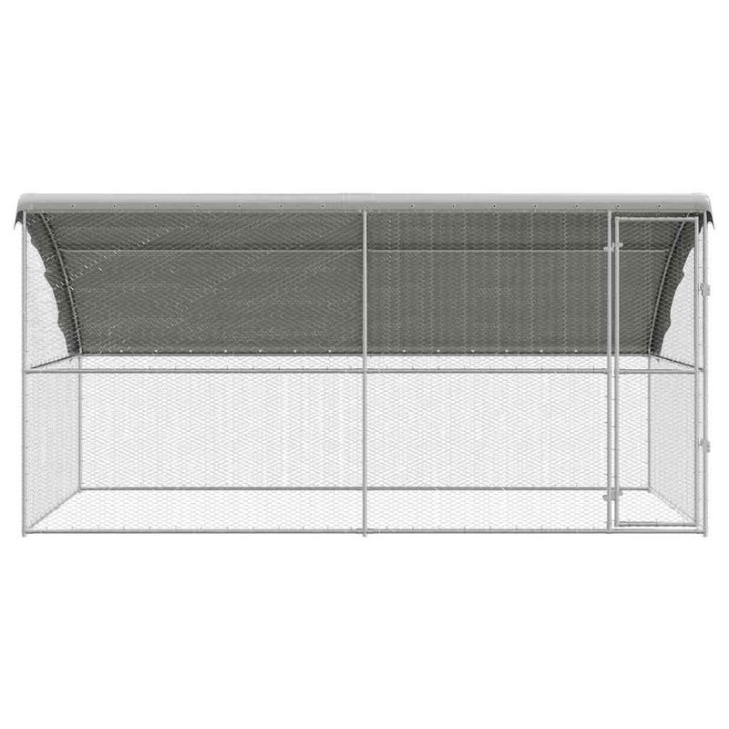 Petshop - Accesorii petshop - Culcusuri si custi - Custi interior si exterior - Cusca pentru pui Argintiu 400 x 200 x 198.5 cm Otel Galvanizat - Infinity.ro
