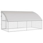 Petshop - Accesorii petshop - Culcusuri si custi - Custi interior si exterior - Cusca pentru pui Argintiu 400 x 200 x 198.5 cm Otel Galvanizat - Infinity.ro