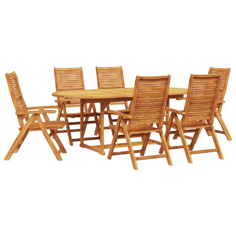 Casa si Gradina - Gradina si terasa - Mobilier exterior - Mese gradina - Set de masa pentru gradina 7 pcs Maro lemn masiv de acacia - Infinity.ro