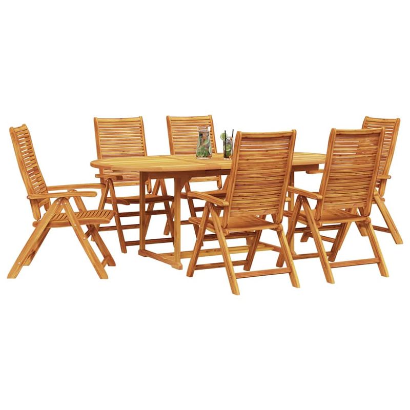 Casa si Gradina - Gradina si terasa - Mobilier exterior - Mese gradina - Set de masa pentru gradina 7 pcs Maro lemn masiv de acacia - Infinity.ro