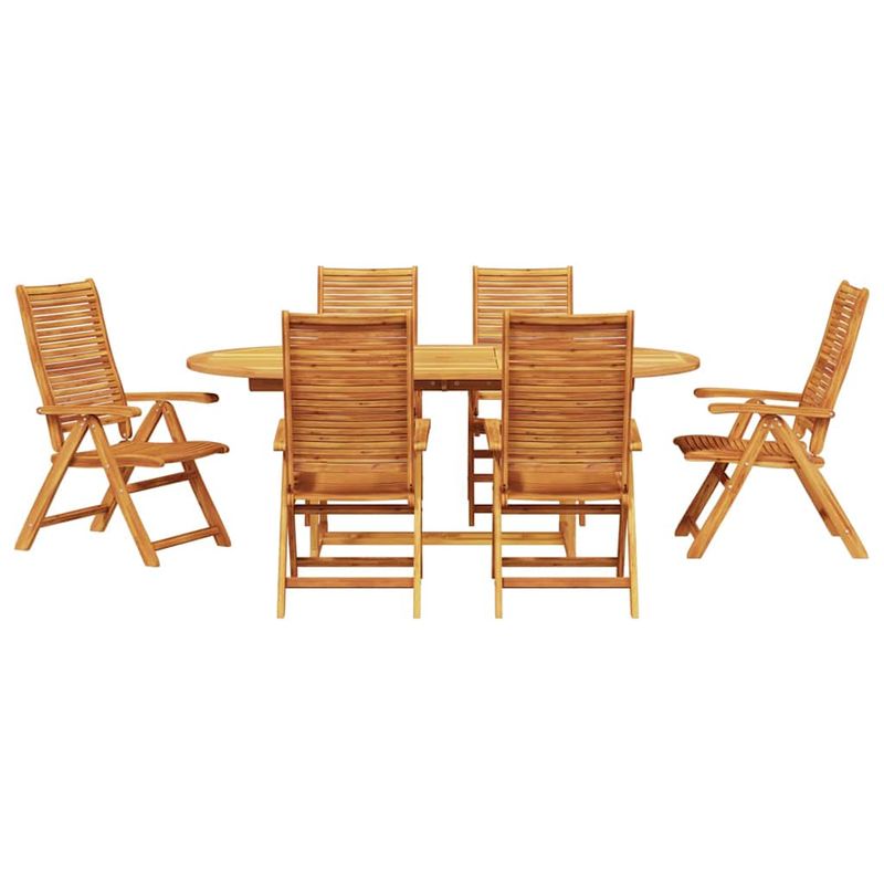 Casa si Gradina - Gradina si terasa - Mobilier exterior - Mese gradina - Set de masa pentru gradina 7 pcs Maro lemn masiv de acacia - Infinity.ro