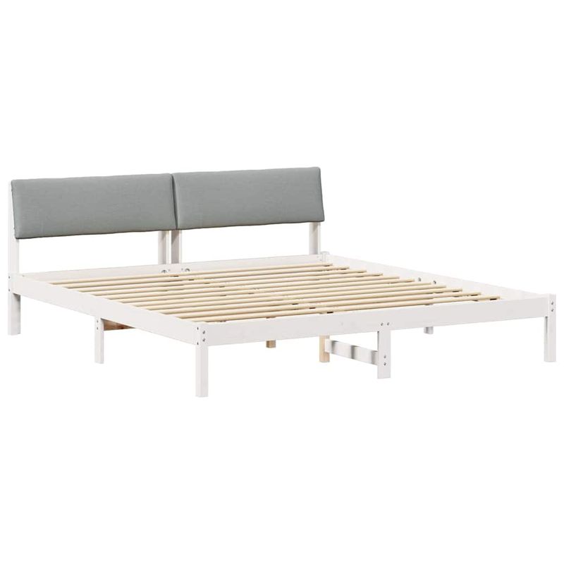 Casa si Gradina - Mobilier - Paturi si accesorii - Paturi - Cadru de pat Alb si gri deschis 180 x 200 cm Lemn masiv de pin - Infinity.ro
