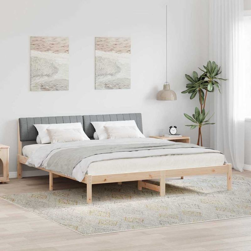 Casa si Gradina - Mobilier - Paturi si accesorii - Paturi - Cadru de pat Maro si gri deschis 180 x 200 cm Lemn masiv de pin - Infinity.ro