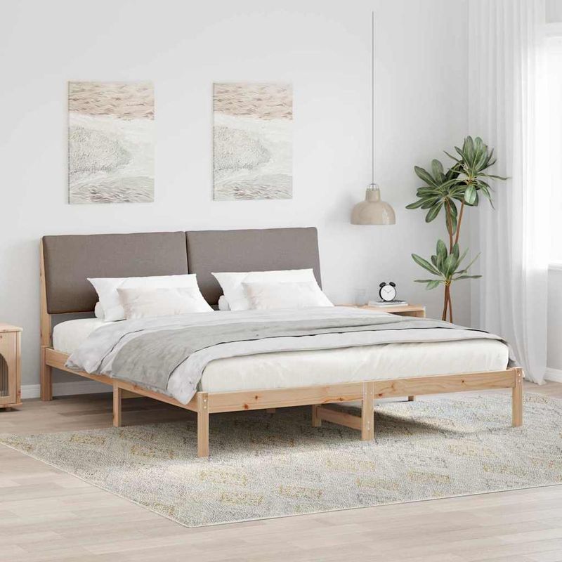 Casa si Gradina - Mobilier - Paturi si accesorii - Paturi - Cadru de pat Maroniu si taupe 180 x 200 cm Lemn masiv de pin - Infinity.ro