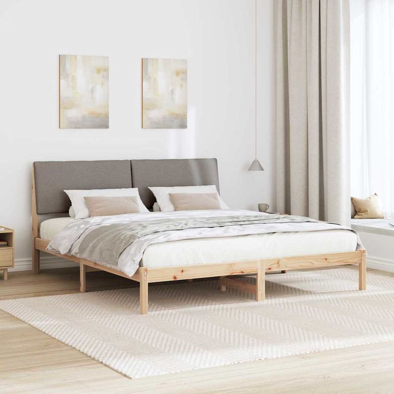 Casa si Gradina - Mobilier - Paturi si accesorii - Paturi - Cadru de pat Maroniu si taupe 180 x 200 cm Lemn masiv de pin - Infinity.ro