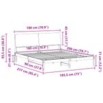 Casa si Gradina - Mobilier - Paturi si accesorii - Paturi - Cadru de pat Maroniu si taupe 180 x 200 cm Lemn masiv de pin - Infinity.ro