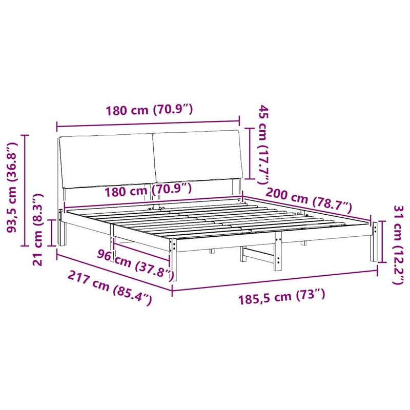 Casa si Gradina - Mobilier - Paturi si accesorii - Paturi - Cadru de pat Maroniu si taupe 180 x 200 cm Lemn masiv de pin - Infinity.ro