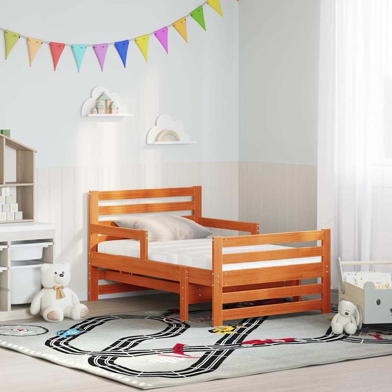 Casa si Gradina - Mobilier - Paturi si accesorii - Paturi - Cadru de pat cu saltea cu headboard Maro ceruit 80 x 200 cm - Infinity.ro