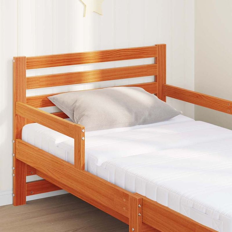 Casa si Gradina - Mobilier - Paturi si accesorii - Paturi - Cadru de pat cu saltea cu headboard Maro ceruit 80 x 200 cm - Infinity.ro