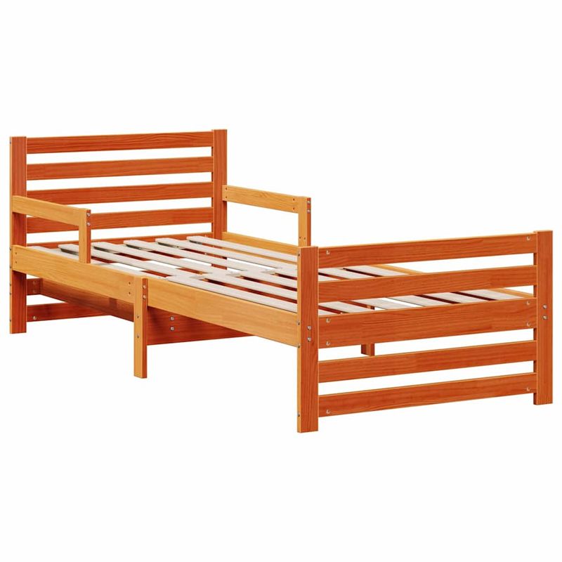 Casa si Gradina - Mobilier - Paturi si accesorii - Paturi - Cadru de pat cu saltea cu headboard Maro ceruit 80 x 200 cm - Infinity.ro