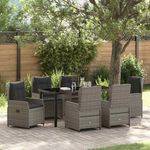 Casa si Gradina - Gradina si terasa - Mobilier exterior - Scaune si sezlonguri gradina - Set de masa pentru gradina 7 pcs Gri poliratan - Infinity.ro