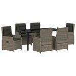 Casa si Gradina - Gradina si terasa - Mobilier exterior - Scaune si sezlonguri gradina - Set de masa pentru gradina 7 pcs Gri poliratan - Infinity.ro
