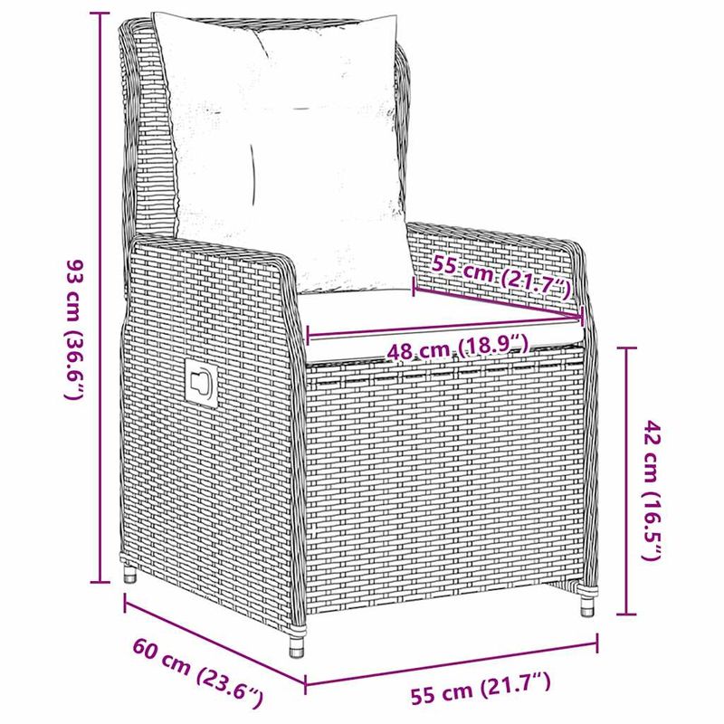 Casa si Gradina - Gradina si terasa - Mobilier exterior - Scaune si sezlonguri gradina - Set de masa pentru gradina 7 pcs Gri poliratan - Infinity.ro