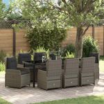 Casa si Gradina - Gradina si terasa - Mobilier exterior - Scaune si sezlonguri gradina - Set de masa pentru gradina 9 pcs Gri poliratan - Infinity.ro