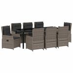 Casa si Gradina - Gradina si terasa - Mobilier exterior - Scaune si sezlonguri gradina - Set de masa pentru gradina 9 pcs Gri poliratan - Infinity.ro