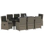 Casa si Gradina - Gradina si terasa - Mobilier exterior - Scaune si sezlonguri gradina - Set de masa pentru gradina 9 pcs Gri poliratan - Infinity.ro