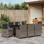 Casa si Gradina - Gradina si terasa - Mobilier exterior - Scaune si sezlonguri gradina - Set de masa pentru gradina 9 pcs Gri poliratan - Infinity.ro