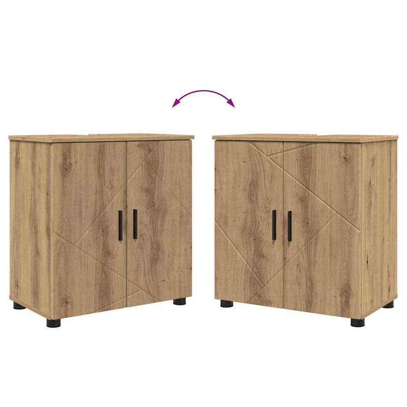 Casa si Gradina - Mobilier - Mobilier baie - Corpuri baie - Set de mobilier pentru baie Pe perete 2 pcs stejar artizanal - Infinity.ro