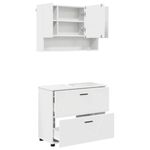 Casa si Gradina - Mobilier - Seturi de mobilier - Seturi baie - Set de mobilier pentru baie cu raft 2 pcs Alb 76.5 x 35 x 64 cm - Infinity.ro