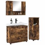 Casa si Gradina - Mobilier - Seturi de mobilier - Seturi baie - Set de mobilier pentru baie cu sertar 3 pcs Stejar afumat - Infinity.ro