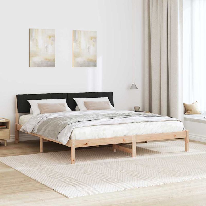 Casa si Gradina - Mobilier - Paturi si accesorii - Paturi - Cadru de pat Maro si negru 180 x 200 cm Lemn masiv de pin - Infinity.ro