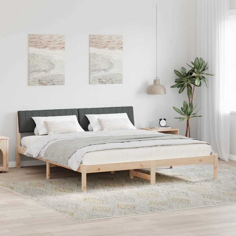 Casa si Gradina - Mobilier - Paturi si accesorii - Paturi - Cadru de pat maro si gri inchis 180 x 200 cm Lemn masiv de pin - Infinity.ro