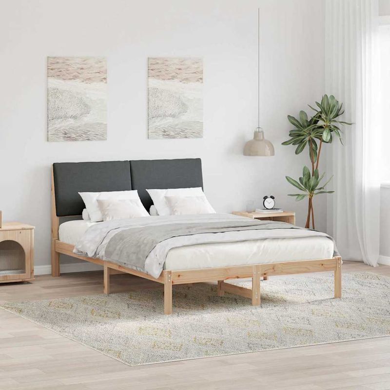 Casa si Gradina - Mobilier - Paturi si accesorii - Paturi - Cadru de pat maro si gri inchis 160 x 200 cm Lemn masiv de pin - Infinity.ro
