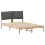 Casa si Gradina - Mobilier - Paturi si accesorii - Paturi - Cadru de pat maro si gri inchis 160 x 200 cm Lemn masiv de pin - Infinity.ro
