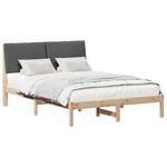 Casa si Gradina - Mobilier - Paturi si accesorii - Paturi - Cadru de pat maro si gri inchis 160 x 200 cm Lemn masiv de pin - Infinity.ro
