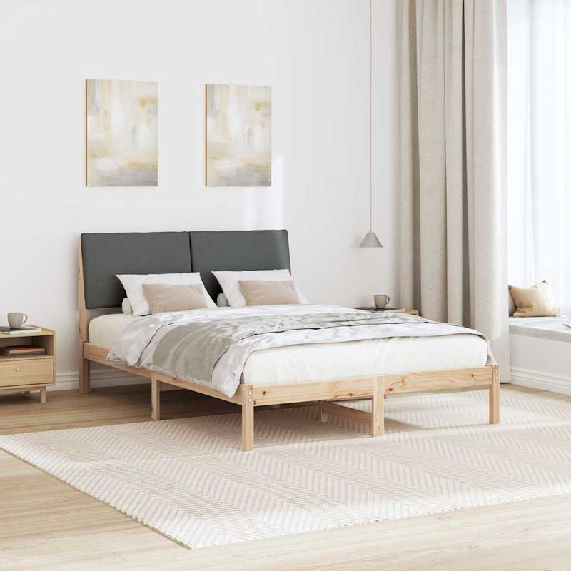 Casa si Gradina - Mobilier - Paturi si accesorii - Paturi - Cadru de pat maro si gri inchis 160 x 200 cm Lemn masiv de pin - Infinity.ro