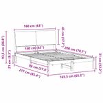 Casa si Gradina - Mobilier - Paturi si accesorii - Paturi - Cadru de pat maro si gri inchis 160 x 200 cm Lemn masiv de pin - Infinity.ro